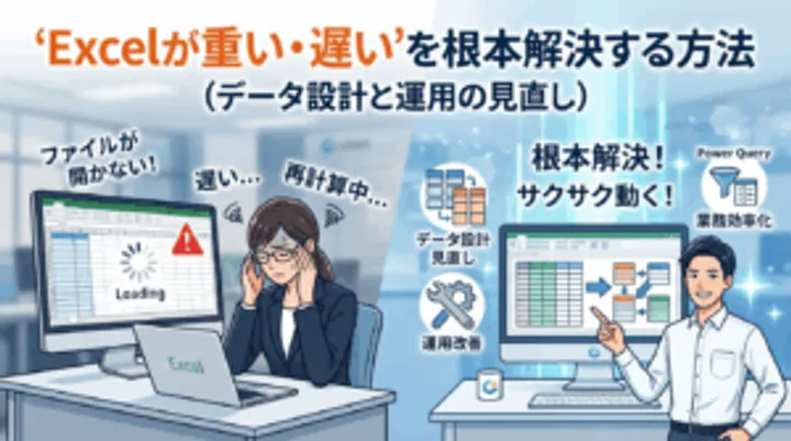 Excelが重い・遅いを根本解決する方法（データ設計と運用の見直し）